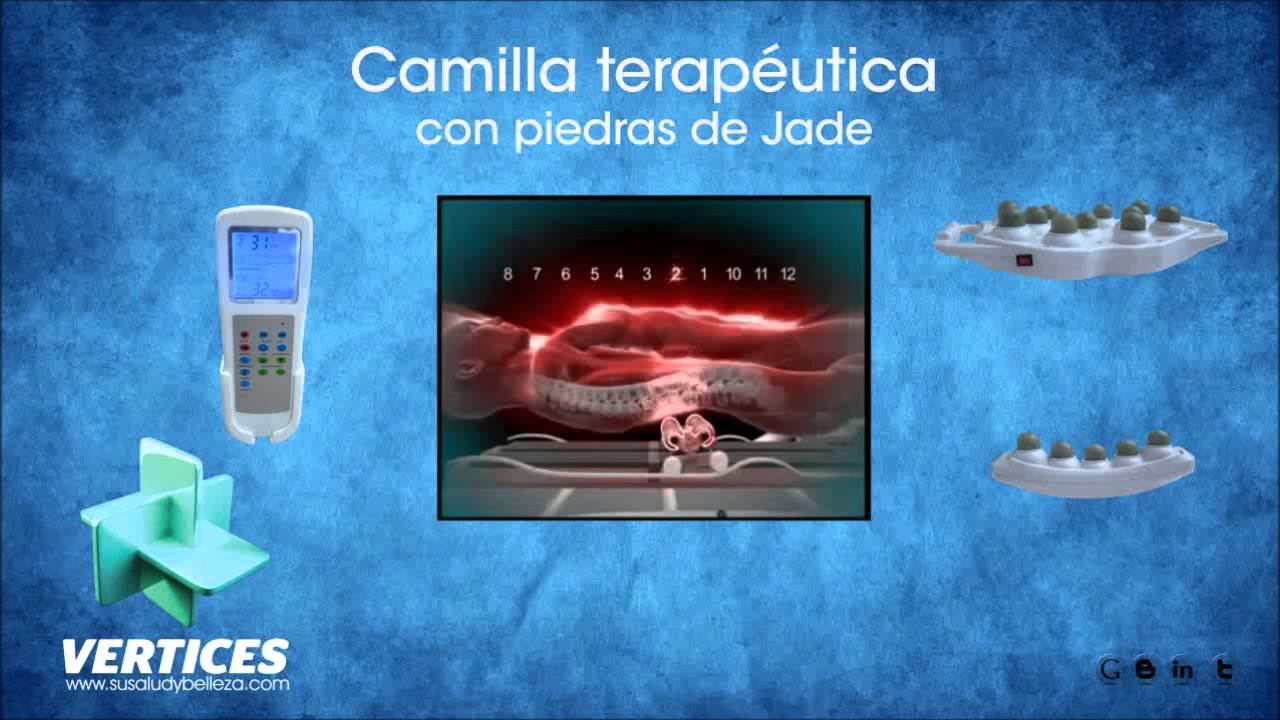 camilla termomasajeadora con piedras de jade