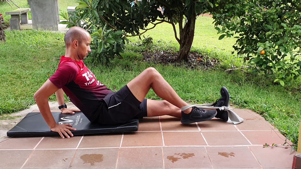 flexion de rodilla con banda elastica