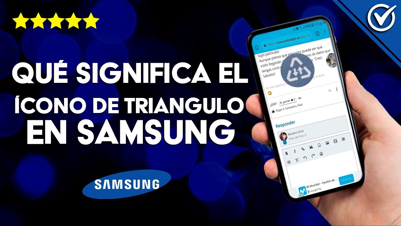 triangulo en la parte superior del celular